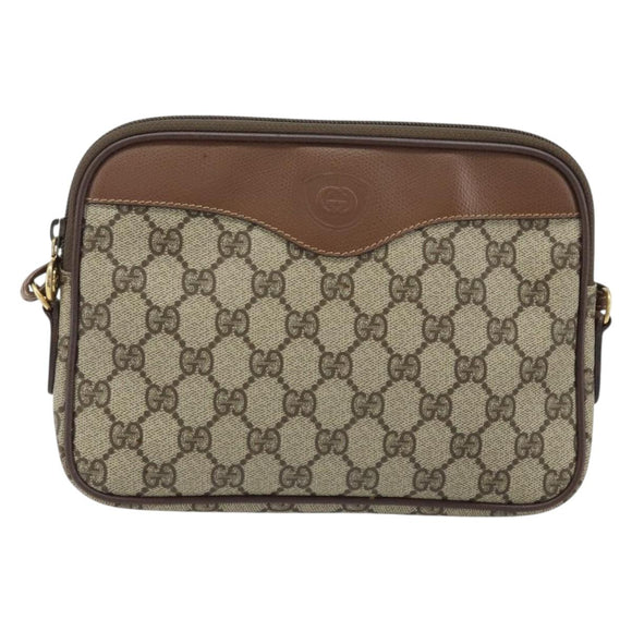 GUCCI GG Supreme Schultertasche PVC Beige Gold 007 14 6428 Auth ep13817