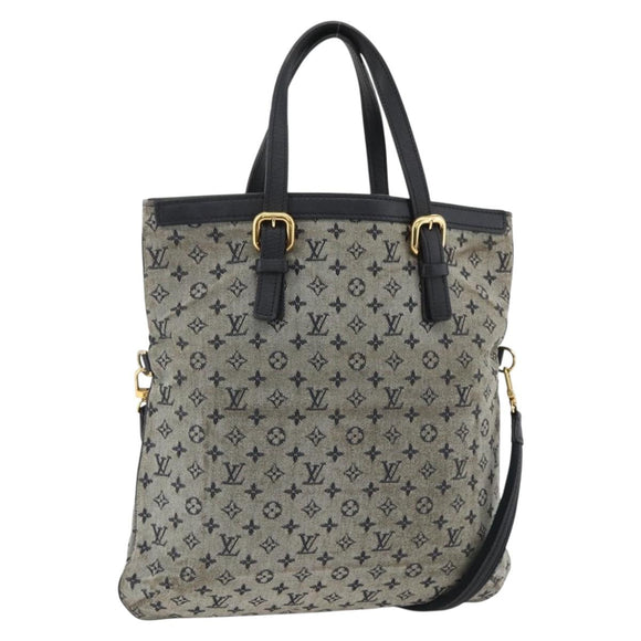 LOUIS VUITTON Monogram Mini Françoise Tote Bag 2way Blue M92208 LV Auth ep13818