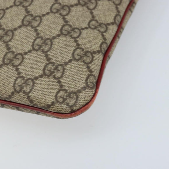 GUCCI GG Supreme Handtasche PVC Beige Silber 117551 Auth ep13822