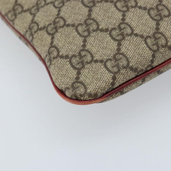 GUCCI GG Supreme Handtasche PVC Beige Silber 117551 Auth ep13822