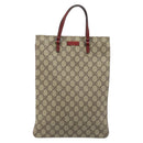 GUCCI GG Supreme Handtasche PVC Beige Silber 117551 Auth ep13822-2
