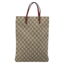 GUCCI GG Supreme Handtasche PVC Beige Silber 117551 Auth ep13822-3