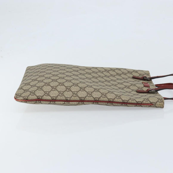 GUCCI GG Supreme Handtasche PVC Beige Silber 117551 Auth ep13822