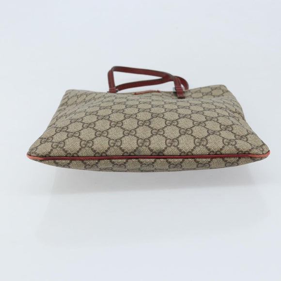 GUCCI GG Supreme Handtasche PVC Beige Silber 117551 Auth ep13822