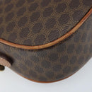 CELINE Macadam Canvas Shoulder Bag PVC Leather Brown Gold Auth ep13825A-16