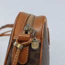 CELINE Macadam Canvas Shoulder Bag PVC Leather Brown Gold Auth ep13825A-9