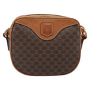 CELINE Macadam Canvas Shoulder Bag PVC Leather Brown Gold Auth ep13825A-13