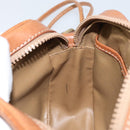 CELINE Macadam Canvas Shoulder Bag PVC Leather Brown Gold Auth ep13825A-22