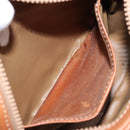 CELINE Macadam Canvas Shoulder Bag PVC Leather Brown Gold Auth ep13825A-11