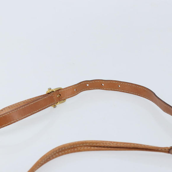 CELINE Macadam Canvas Shoulder Bag PVC Leather Brown Gold Auth ep13825A