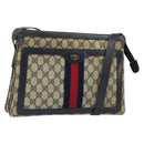 GUCCI GG Supreme Sherry Line Shoulder Bag PVC Navy Gold Auth ep13829-1