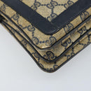 GUCCI GG Supreme Sherry Line Shoulder Bag PVC Navy Gold Auth ep13829-11