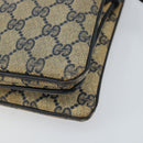 GUCCI GG Supreme Sherry Line Shoulder Bag PVC Navy Gold Auth ep13829-12