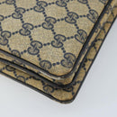 GUCCI GG Supreme Sherry Line Shoulder Bag PVC Navy Gold Auth ep13829-13