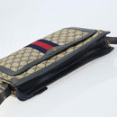 GUCCI GG Supreme Sherry Line Shoulder Bag PVC Navy Gold Auth ep13829-6