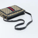 GUCCI GG Supreme Sherry Line Shoulder Bag PVC Navy Gold Auth ep13829-7