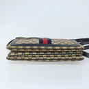 GUCCI GG Supreme Sherry Line Shoulder Bag PVC Navy Gold Auth ep13829-9