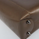 Christian Dior Maris Pearl Hand Bag Patent leather Brown Silver Auth ep13834-11