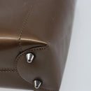 Christian Dior Maris Pearl Hand Bag Patent leather Brown Silver Auth ep13834-12