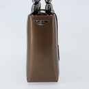 Christian Dior Maris Pearl Hand Bag Patent leather Brown Silver Auth ep13834-5