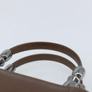 Christian Dior Maris Pearl Hand Bag Patent leather Brown Silver Auth ep13834-8