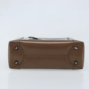Christian Dior Maris Pearl Hand Bag Patent leather Brown Silver Auth ep13834-9
