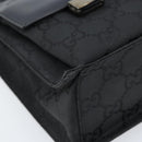 GUCCI GG Canvas Tote Bag Nylon Black Silver 002 1021 Auth ep13839-11