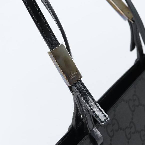 GUCCI GG Canvas Tote Bag Nylon Black Silver 002 1021 Auth ep13839