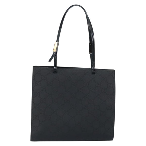GUCCI GG Canvas Tote Bag Nylon Black Silver 002 1021 Auth ep13839