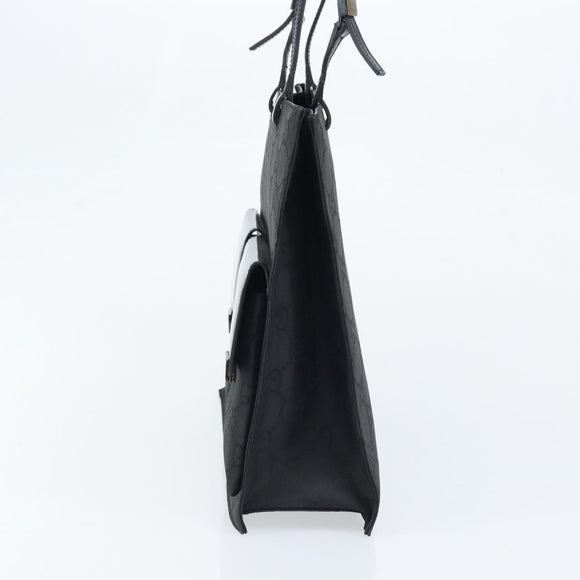 GUCCI GG Canvas Tote Bag Nylon Black Silver 002 1021 Auth ep13839