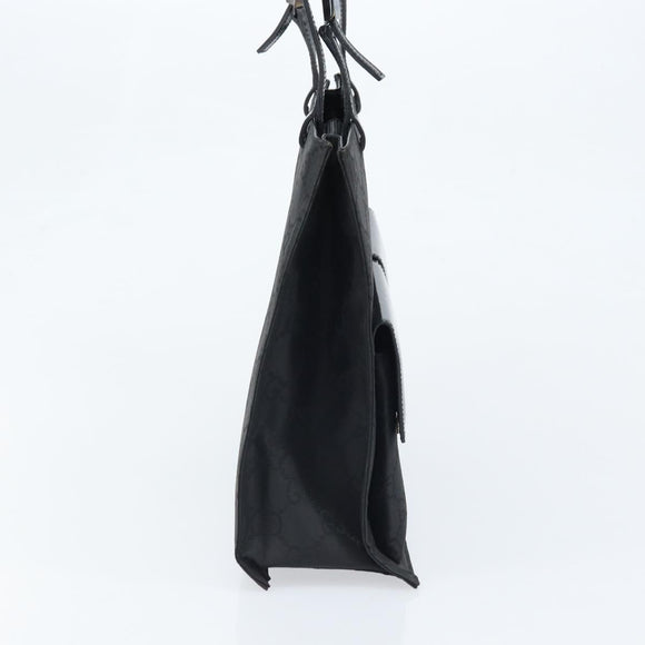 GUCCI GG Canvas Tote Bag Nylon Black Silver 002 1021 Auth ep13839