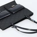 GUCCI GG Canvas Tote Bag Nylon Black Silver 002 1021 Auth ep13839-6