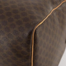 CELINE Macadam Canvas Boston Bag PVC Leather Brown Gold Auth ep13845-14