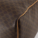 CELINE Macadam Canvas Boston Bag PVC Leather Brown Gold Auth ep13845-16