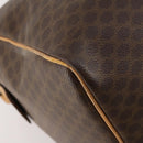 CELINE Macadam Canvas Boston Bag PVC Leather Brown Gold Auth ep13845-9