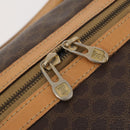 CELINE Macadam Canvas Boston Bag PVC Leather Brown Gold Auth ep13845-17