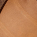 CELINE Macadam Canvas Boston Bag PVC Leather Brown Gold Auth ep13845-11