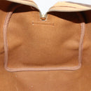 CELINE Macadam Canvas Boston Bag PVC Leather Brown Gold Auth ep13845-18