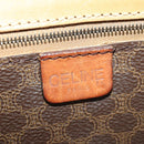 CELINE Macadam Canvas Boston Bag PVC Leather Brown Gold Auth ep13845-20