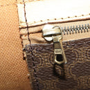 CELINE Macadam Canvas Boston Bag PVC Leather Brown Gold Auth ep13845-21