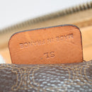 CELINE Macadam Canvas Boston Bag PVC Leather Brown Gold Auth ep13845-12