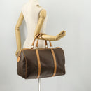 CELINE Macadam Canvas Boston Bag PVC Leather Brown Gold Auth ep13845-23