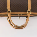 CELINE Macadam Canvas Boston Bag PVC Leather Brown Gold Auth ep13845-7