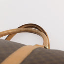 CELINE Macadam Canvas Boston Bag PVC Leather Brown Gold Auth ep13845-8