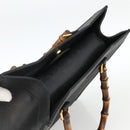 GUCCI Bamboo Hand Bag Leather Black Gold 002 853 0260 Auth ep13849-6
