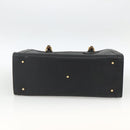GUCCI Bamboo Hand Bag Leather Black Gold 002 853 0260 Auth ep13849-5