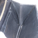 Christian Dior Ketten-Schultertasche Leder Schwarz Gold Auth ep13853-19