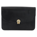 Christian Dior Ketten-Schultertasche Leder Schwarz Gold Auth ep13853-13
