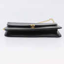 Christian Dior Ketten-Schultertasche Leder Schwarz Gold Auth ep13853-5