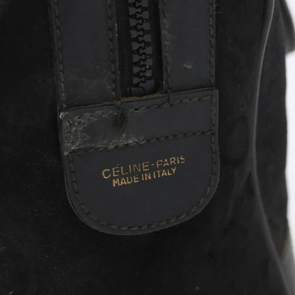 CELINE C Sulky Hand Bag Canvas Black Gold Auth ep13854